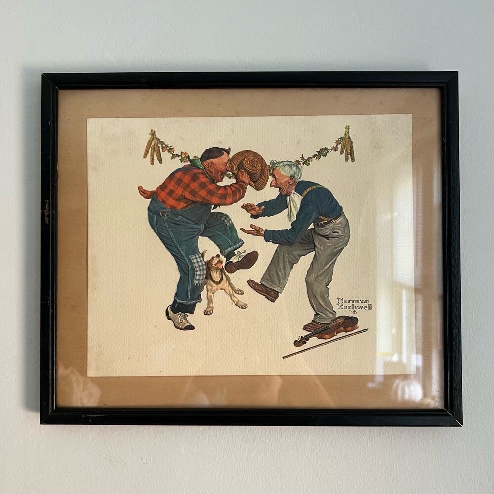 Vintage 1968 Norman Rockwell Art 3D Relief Framed Original Lithography